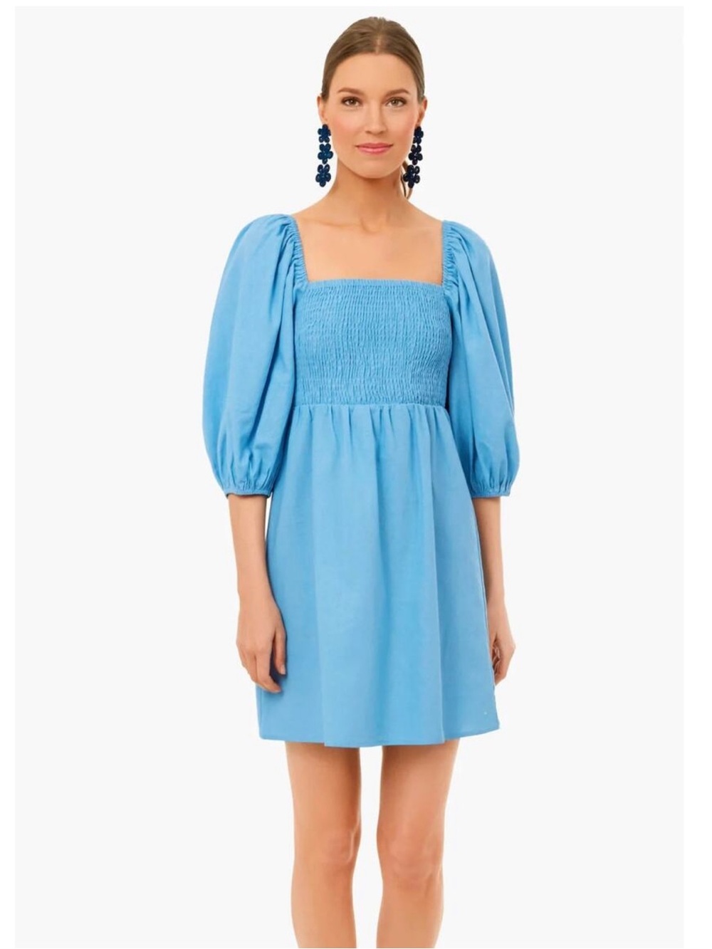 Tuckernuck Annie Smocked Mini Dress in Sky Blue NWOT Size S